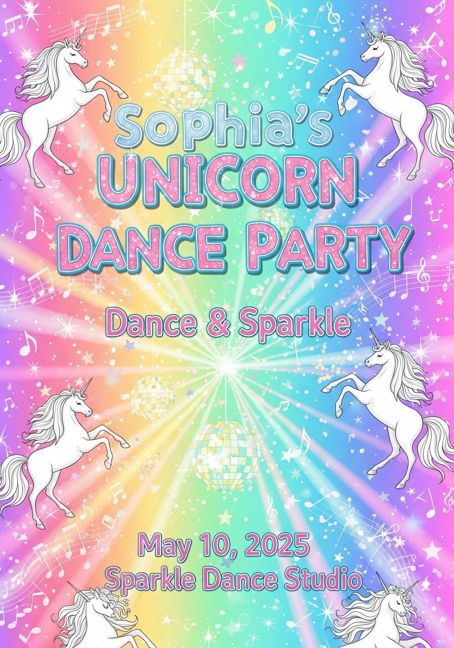 Sophia's Unicorn Dance Party Under the Rainbow