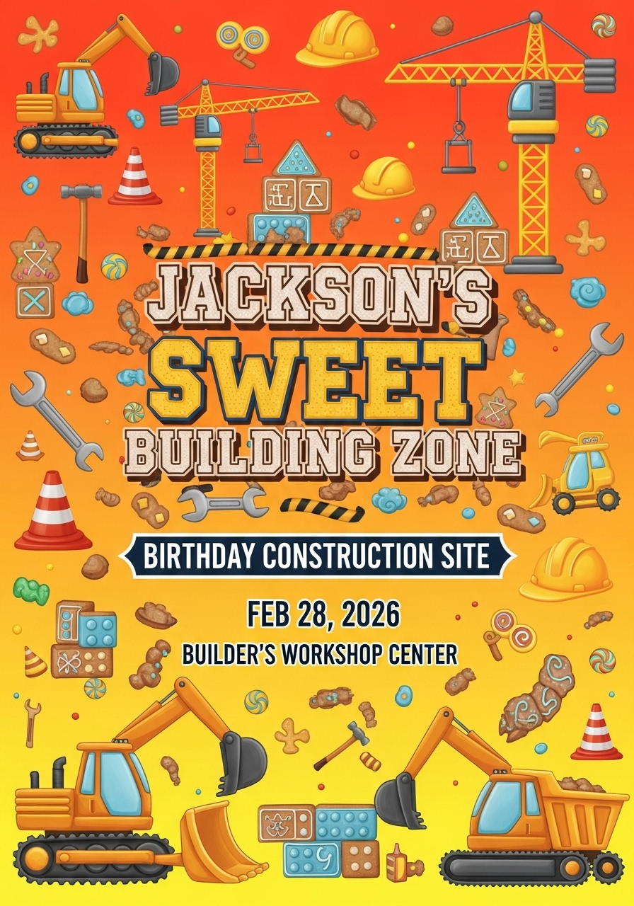 Jackson's Construction Zone Sweet Building Birthday