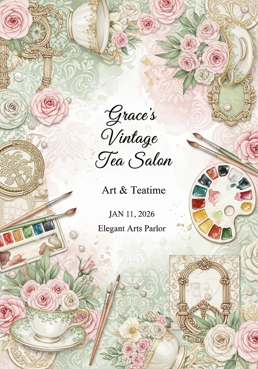 Grace's Vintage Tea Party Art Salon