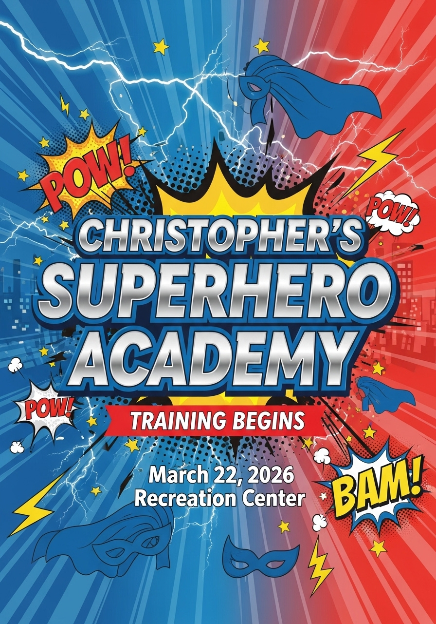 Superhero Training Academy Shower