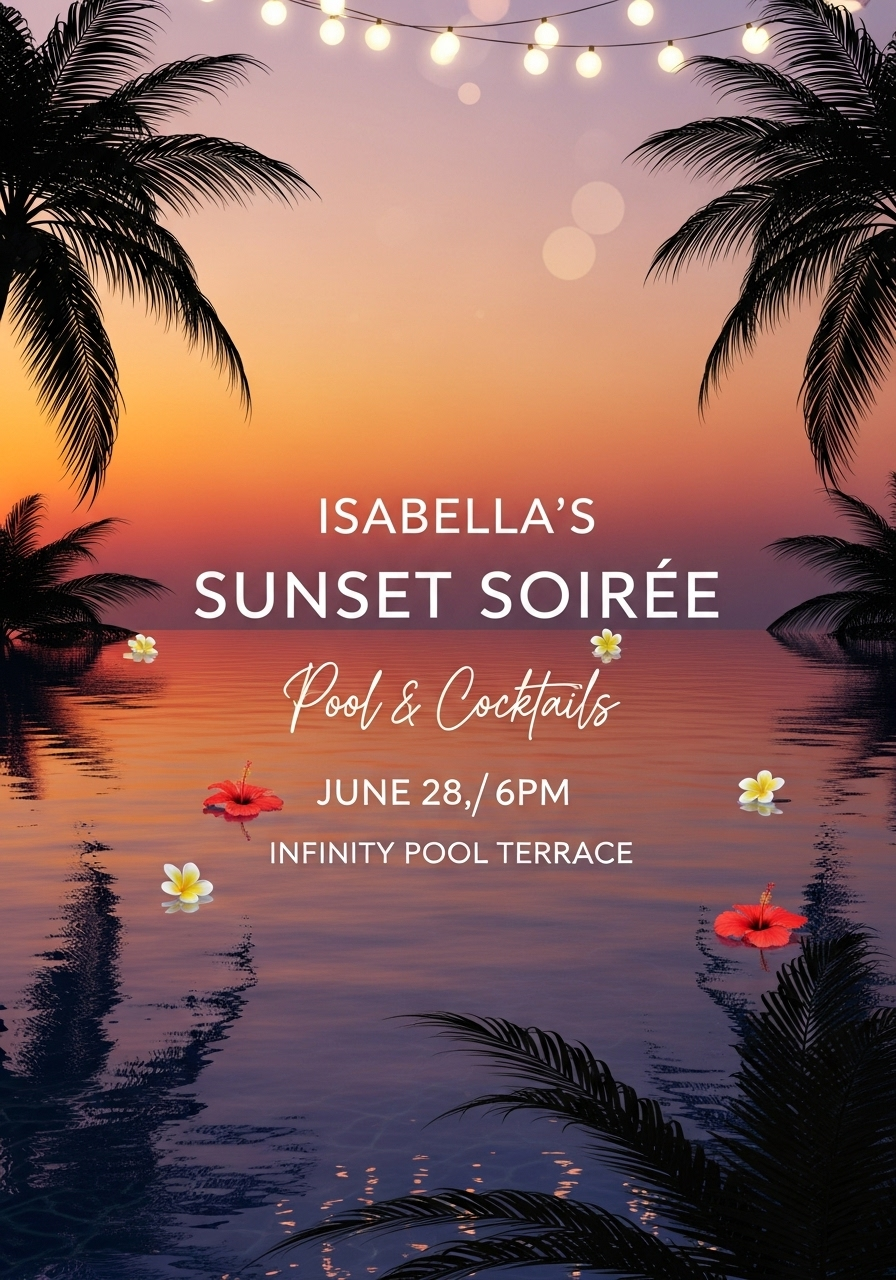Sunset Cocktail Pool Soirée
