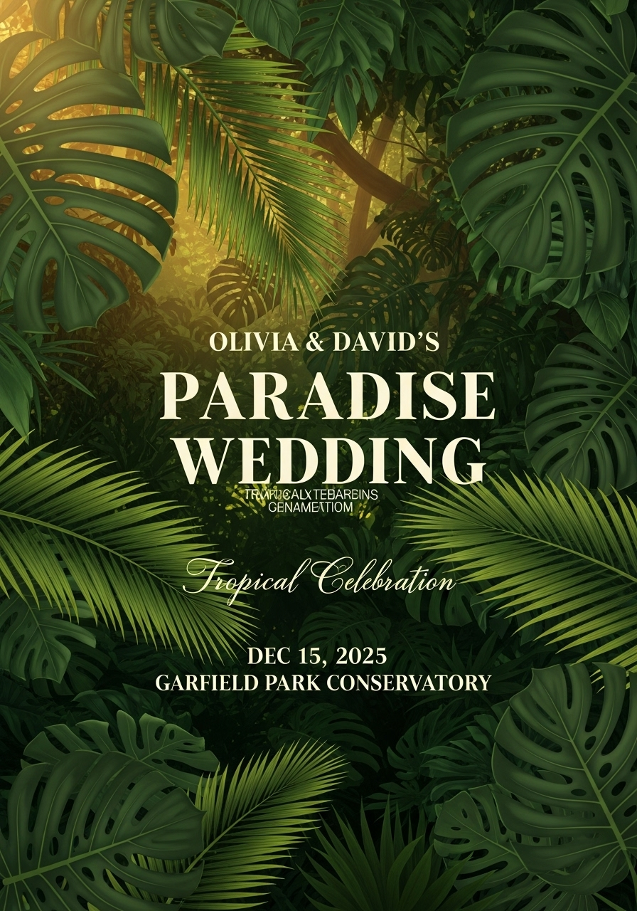 Tropical Greenery Paradise Wedding