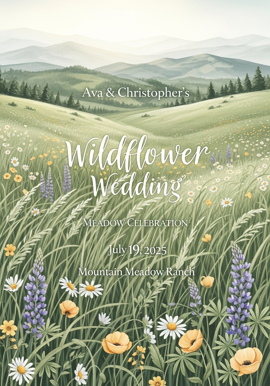Meadow Wildflower & Green Wedding
