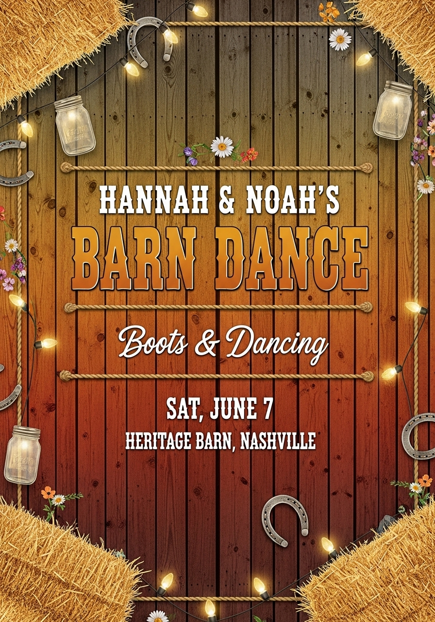 Country Roads Led to 'I Do' - Barn Dance Celebration