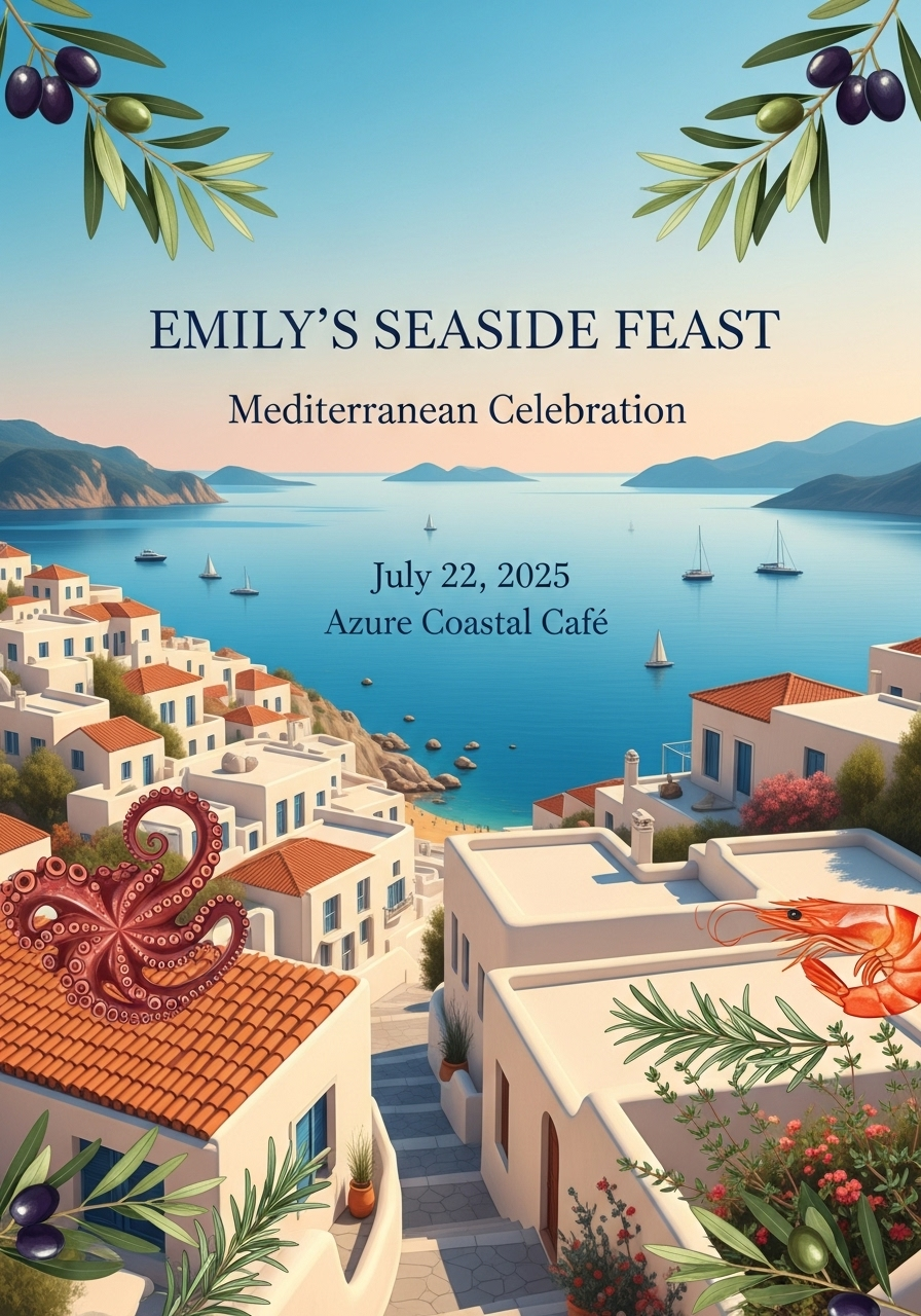 Mediterranean Seaside Birthday Feast