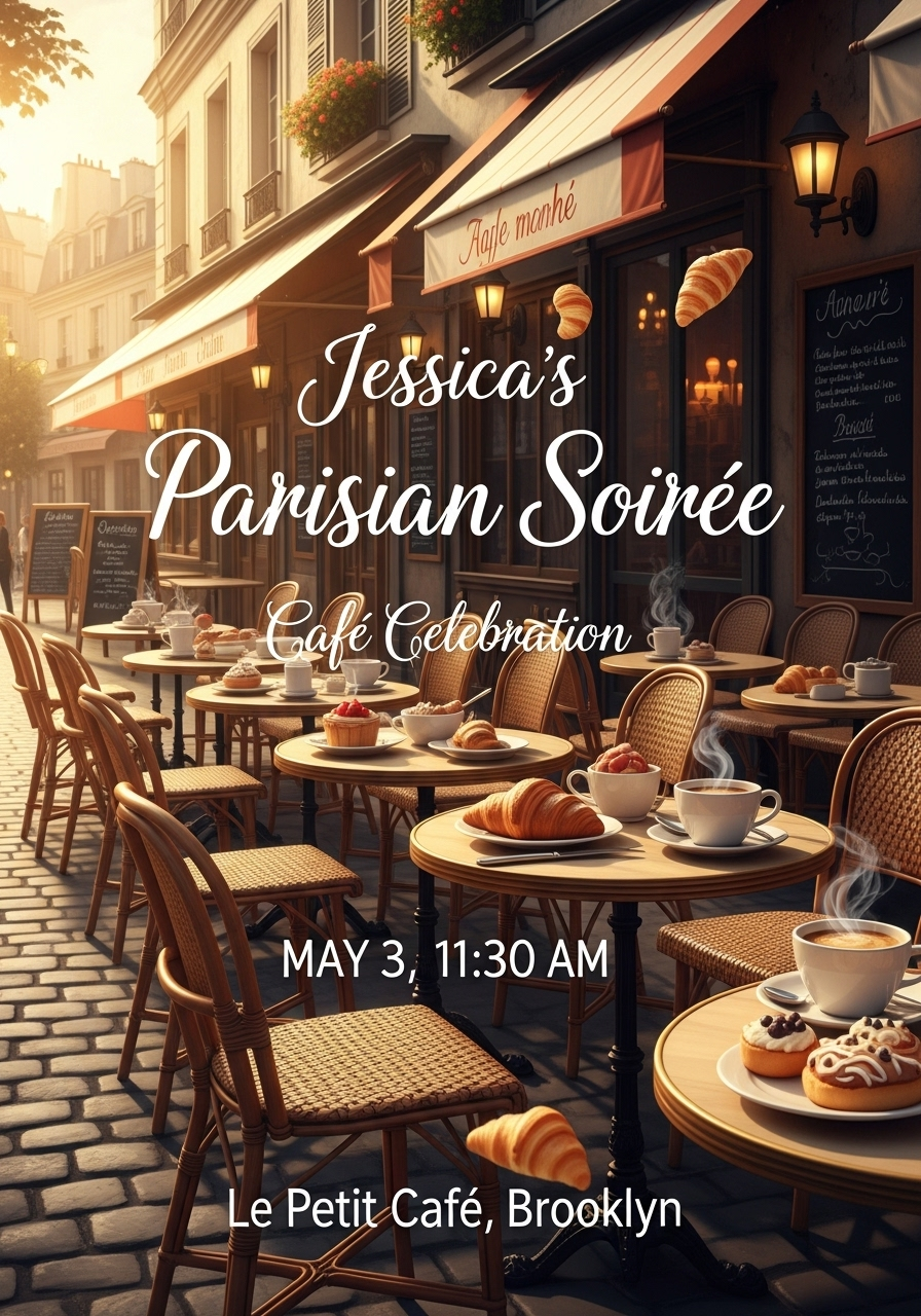 Parisian Café Birthday Soirée