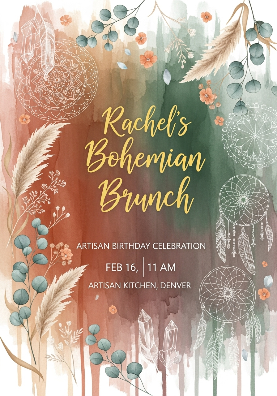 Bohemian Brunch Birthday Celebration