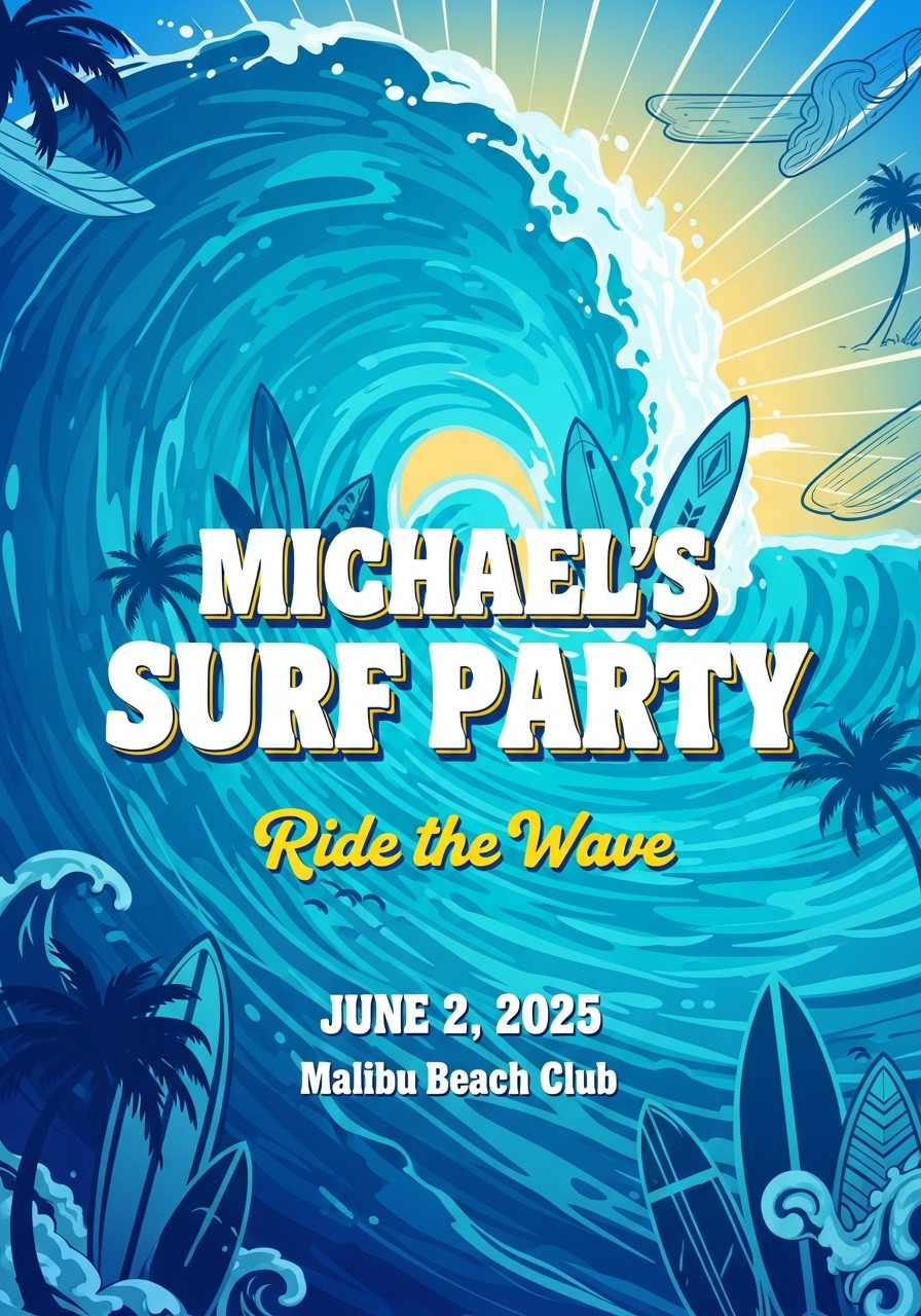 Surf's Up - Michael's 36th Birthday Pool Party