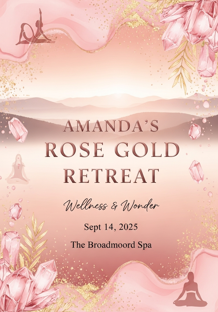 Rose Gold Radiance: Amanda's 30th Birthday Wellness Retreat