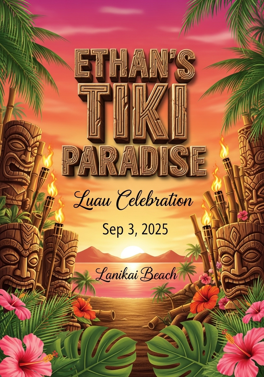 Tiki Paradise Birthday Luau