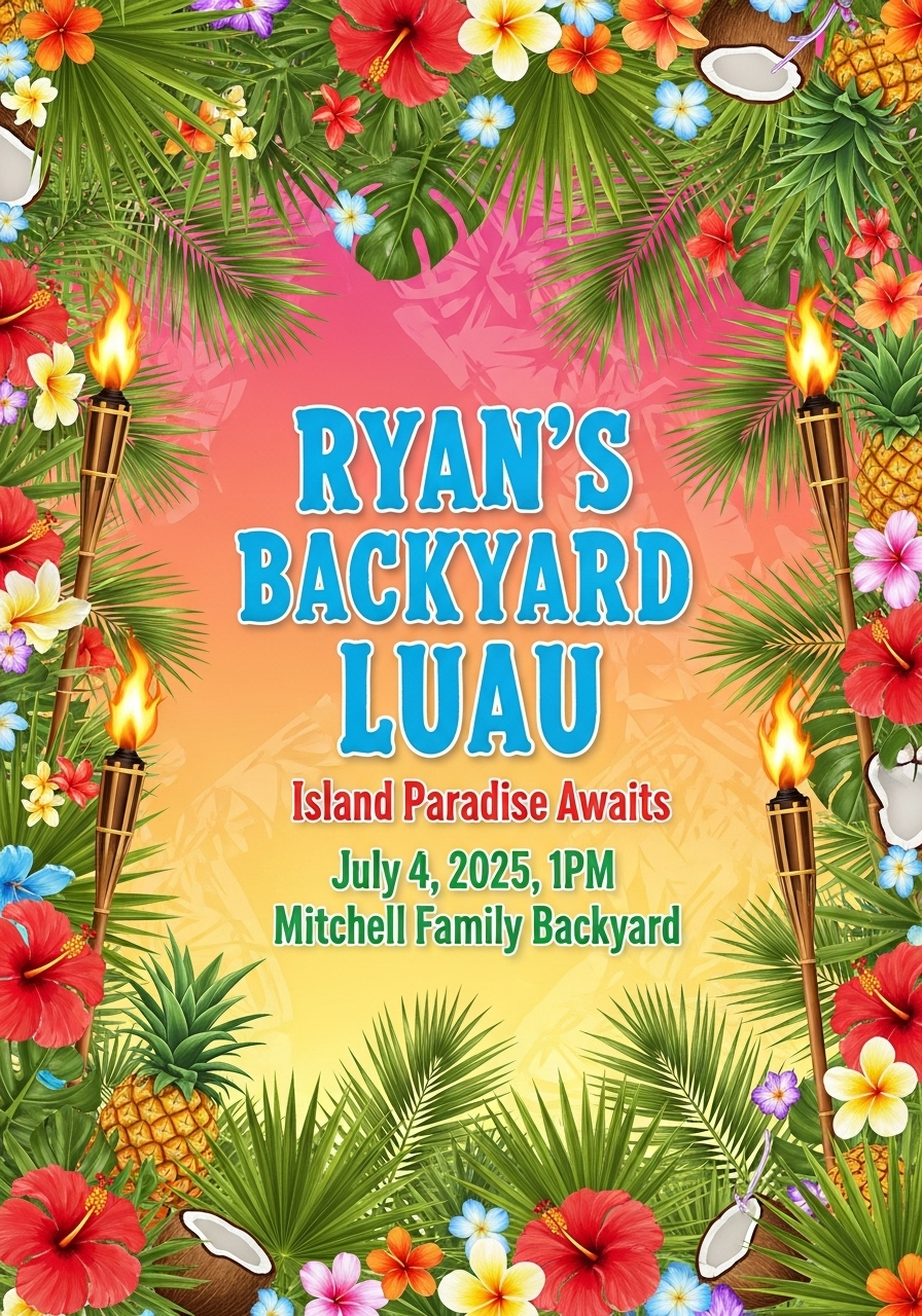 Ryan's Backyard Paradise Birthday Luau