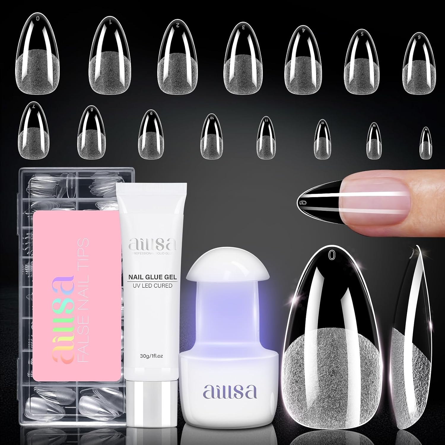 Almond nail tips kit