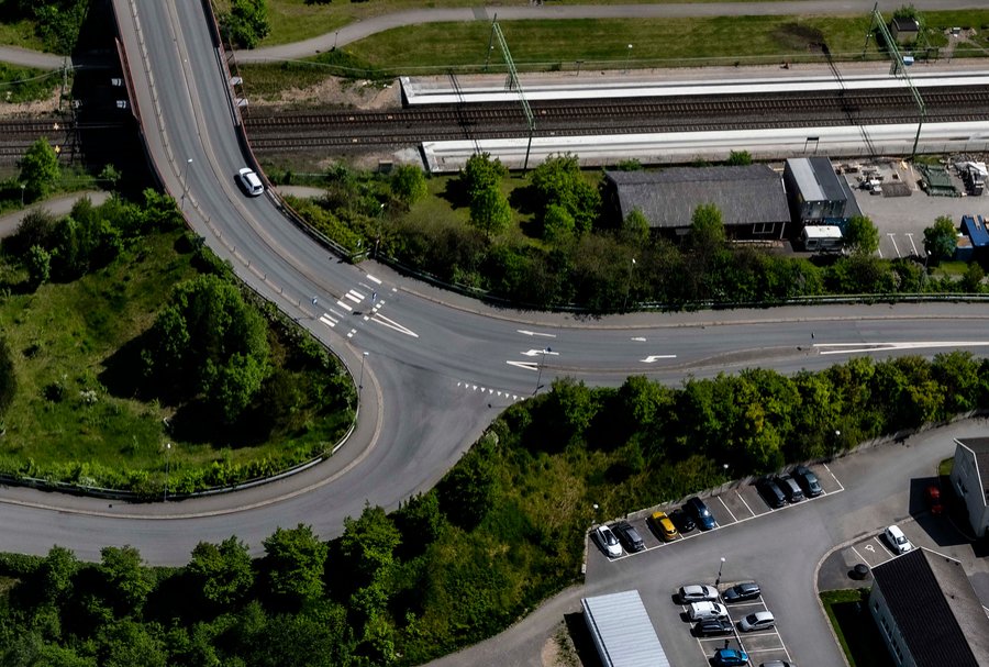 Västra Järnvägsgatan-Muraregatan flygfoto