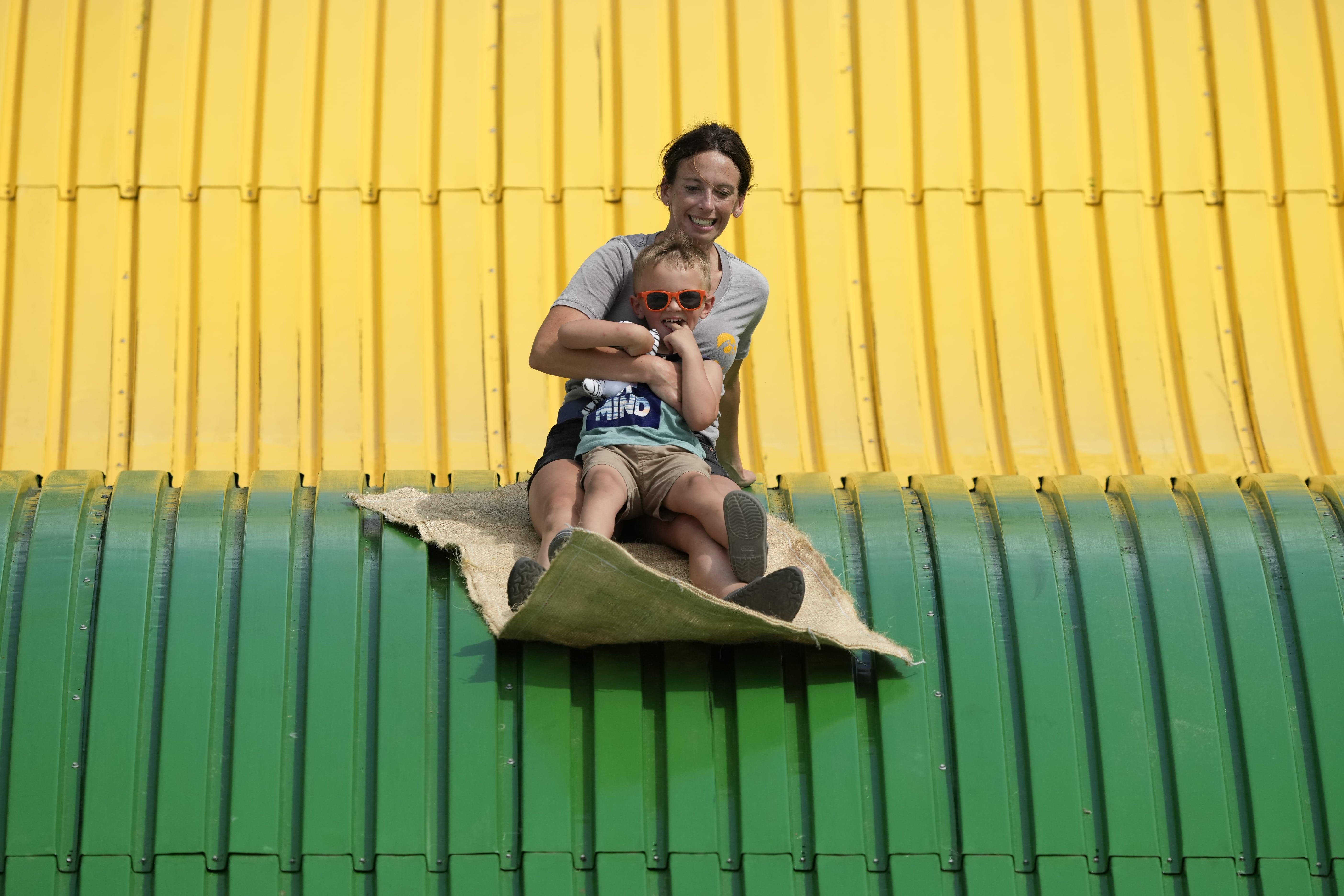 Two riders on Giant Slide