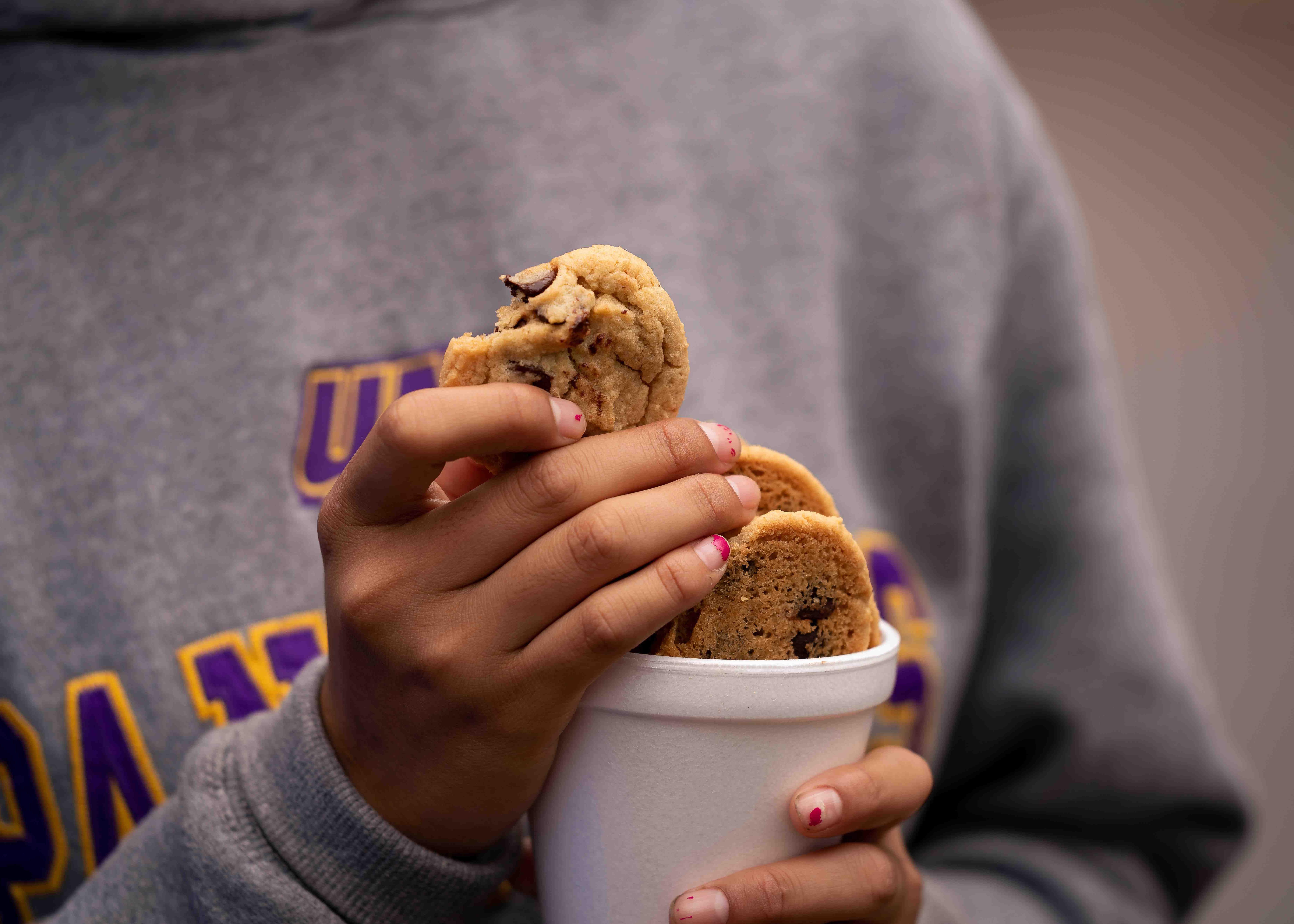 Hands holding Barksdale's State Fair Cookies