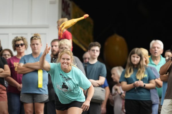 Rubber chicken throwing