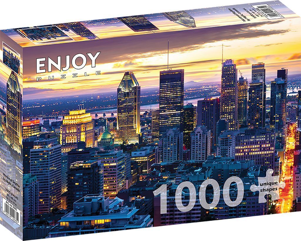 Panoramic view of the Montreal skyline at dusk