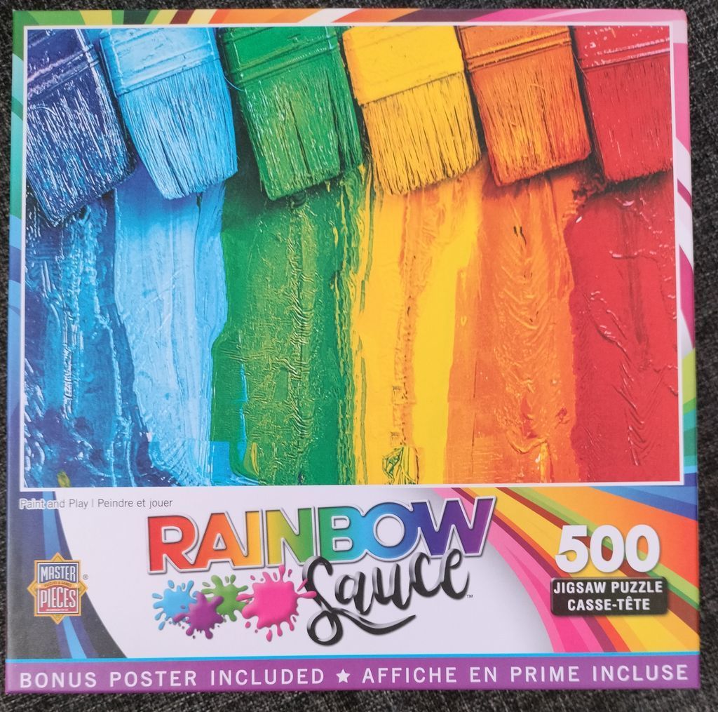 Six paintbrushes aligned horizontally, each dripping with a different vibrant color of the rainbow.