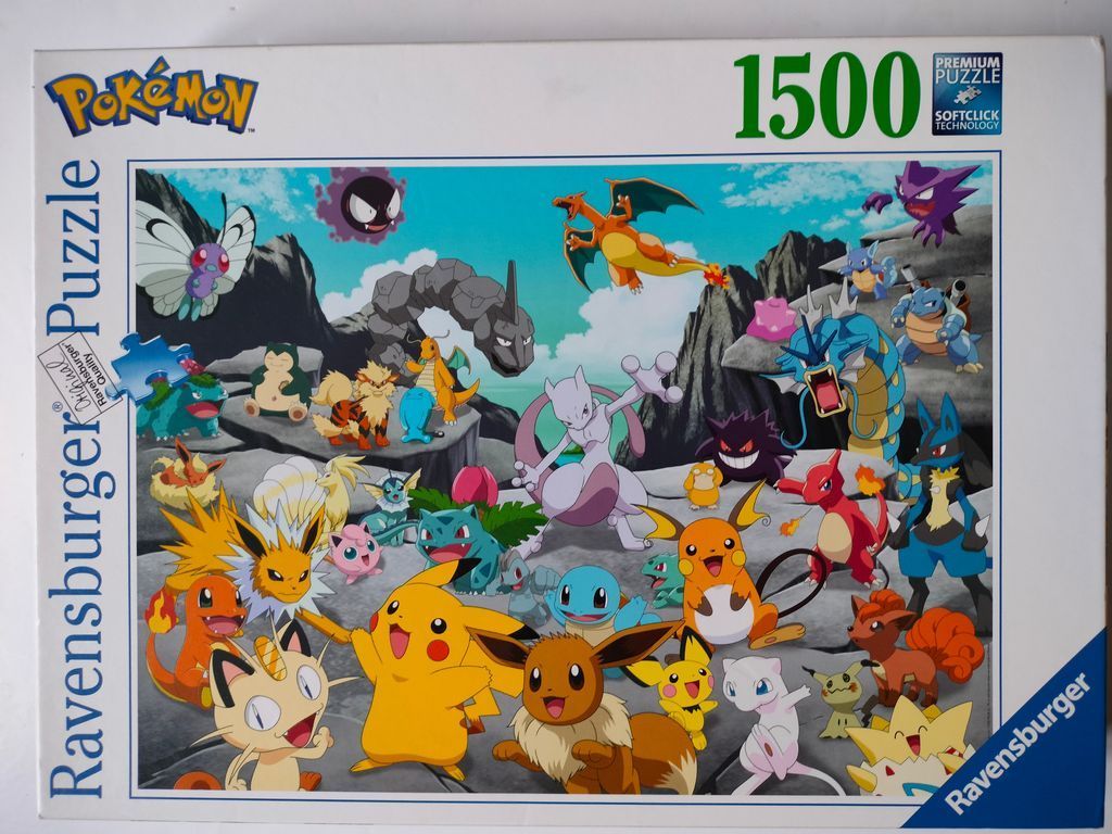A dense illustration featuring dozens of colorful Pokemon characters set against a jagged, rocky mountain landscape.