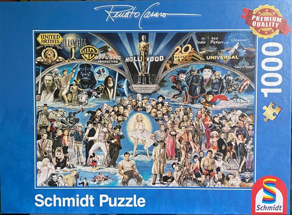 A montage of iconic film characters and legends centered around Marilyn Monroe and an Academy Award statue.