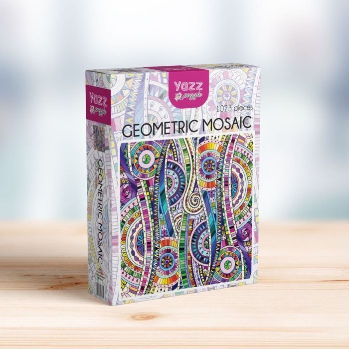 Intricate, colorful abstract geometric mosaic illustration with swirling paisley and mandala-like patterns.
