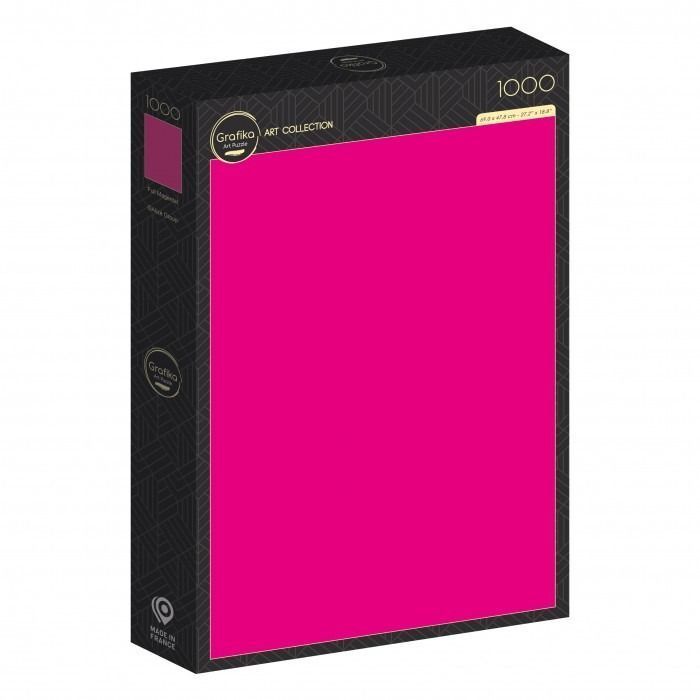 A solid, vibrant magenta rectangle centered on a black background.