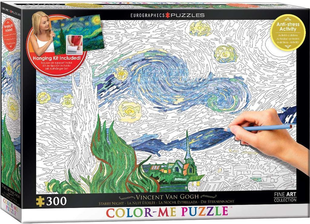 A partial paint-by-number style illustration of Vincent van Gogh