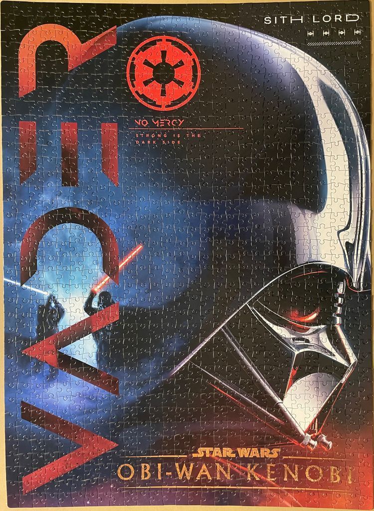 A stylized poster featuring Darth Vader