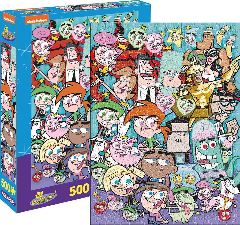 A collage of characters from the animated series The Fairly OddParents in a cartoon art style.