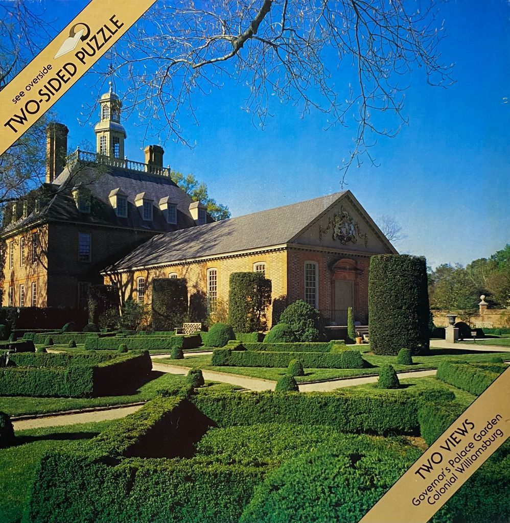 The Governor's Palace in Colonial Williamsburg featuring historic brick architecture and a formal manicured garden.