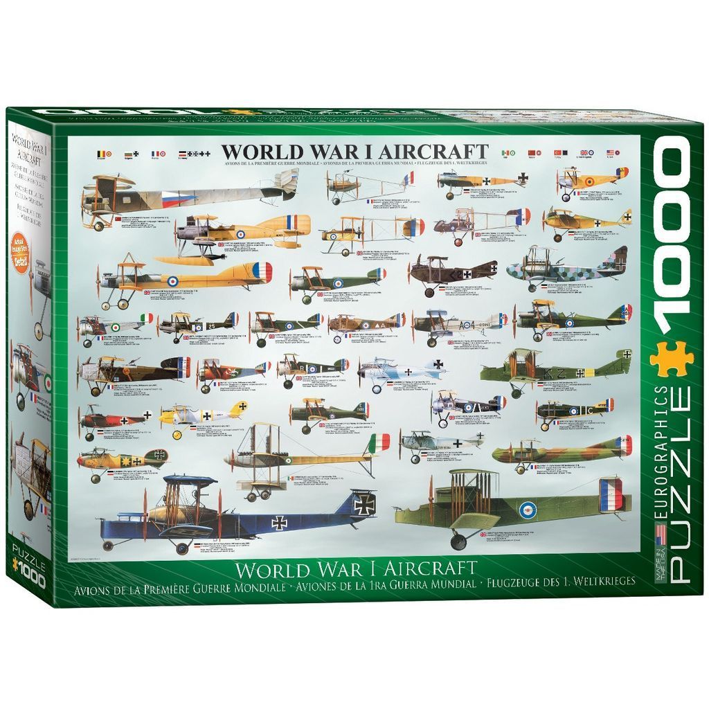 A collection of over 30 historical World War I aircraft illustrations arranged against a light grey background.