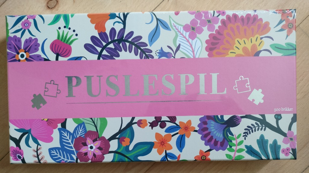 Floral illustration with vibrant stylized flowers on a white background and a central pink horizontal band.