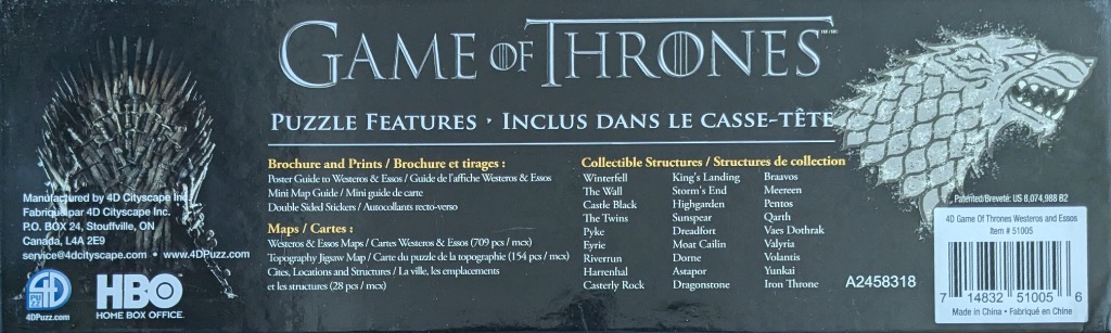 4D Game of Thrones Westeros & Essos