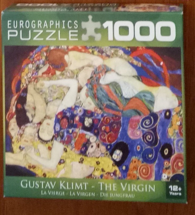 Gustav Klimt's The Virgin, a painting of several women intertwined in a swirling, decorative, colorful composition.