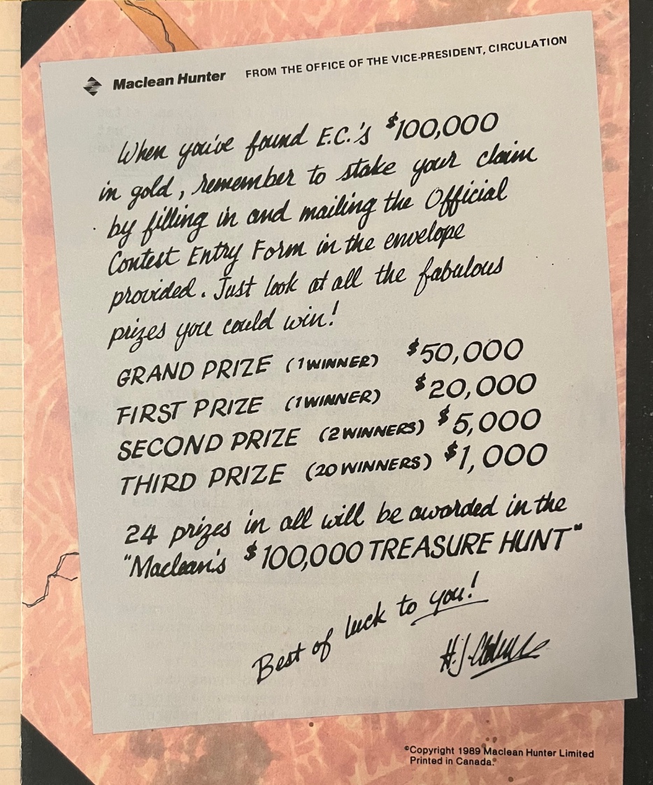 Maclean's $100,000 Treasure Hunt