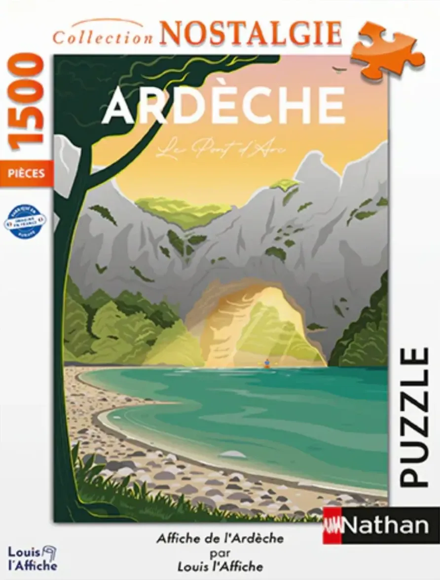 Stylized travel poster art of the Pont d