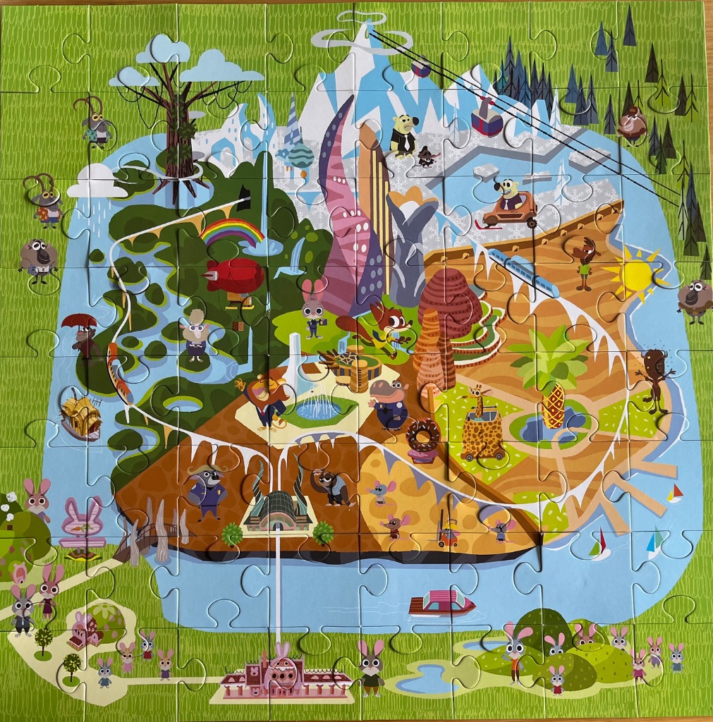 An illustrated map of a diverse metropolis populated by anthropomorphic animals.