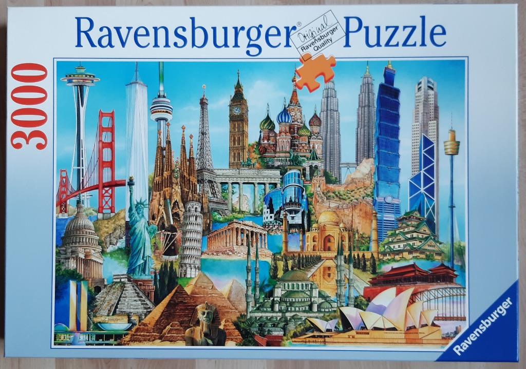 A collage of famous global landmarks and monuments from around the world.