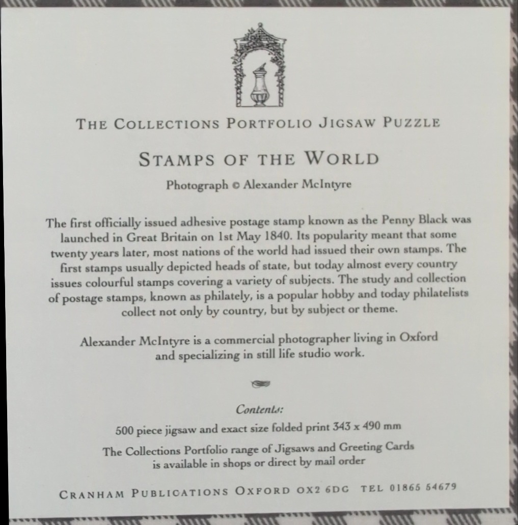 "Stamps of the World" title with philatelic imagery.