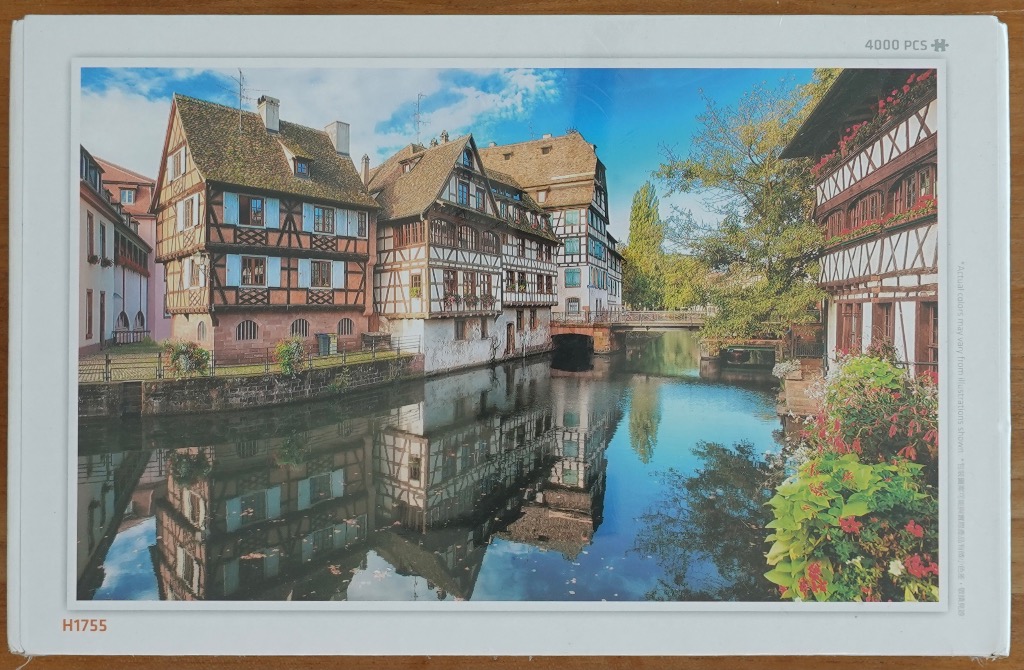 Picturesque timbered houses lining a canal in La Petite France, Strasbourg