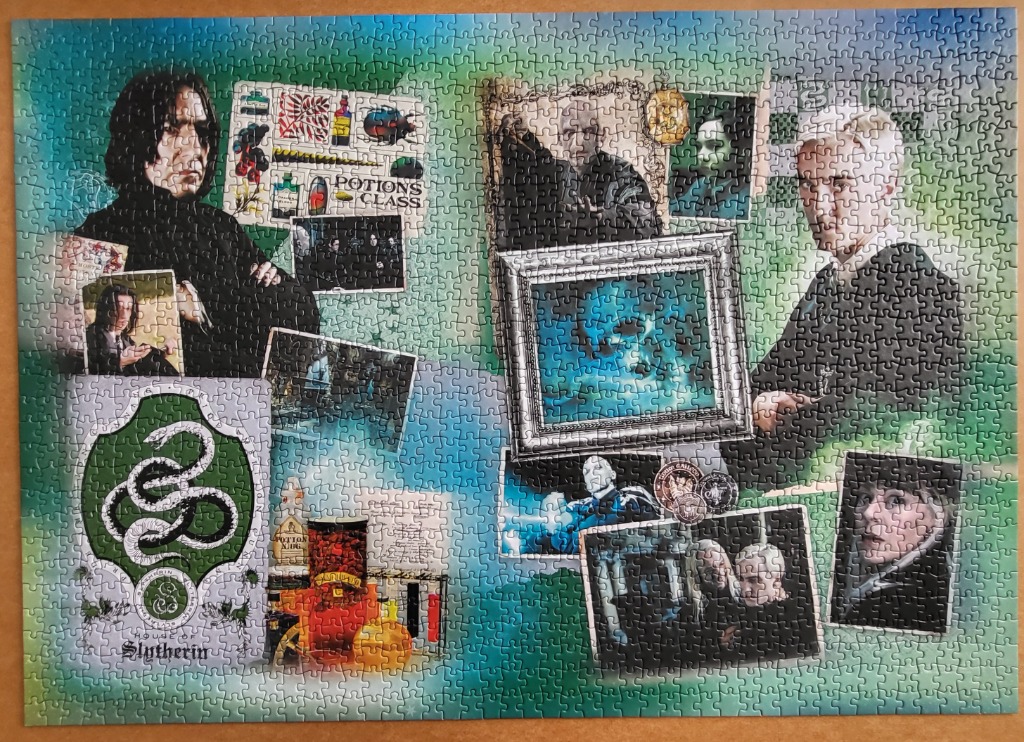 Collage featuring Severus Snape, Draco Malfoy, and Slytherin house themes from the Harry Potter series.