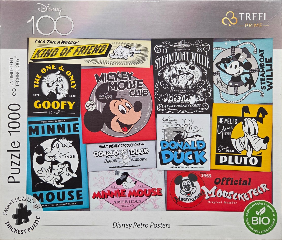 A collage of vintage-style graphic art featuring iconic classic cartoon characters.
