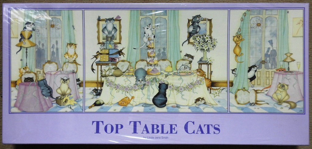 Illustration of cats causing mischief at a wedding reception