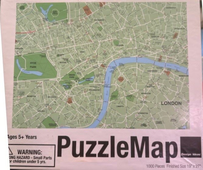 A street map of central London, featuring the River Thames, parks, and major districts.