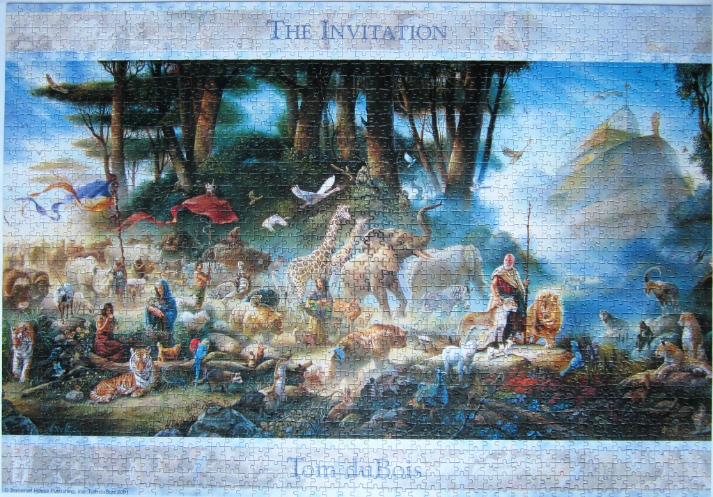 An illustration of Noah gathering a vast variety of animals under a banner reading The Invitation.