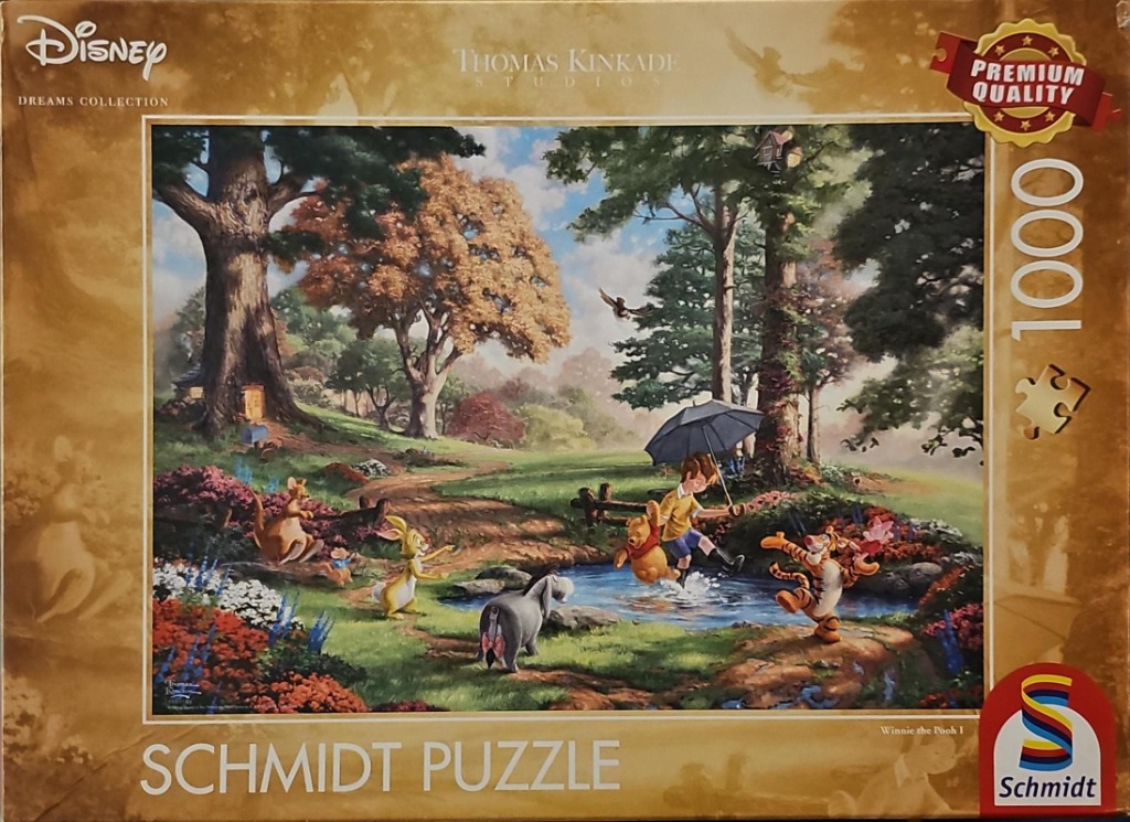 Christopher Robin, Winnie the Pooh, and friends playing in a stream in the Hundred Acre Wood, in a painterly style.