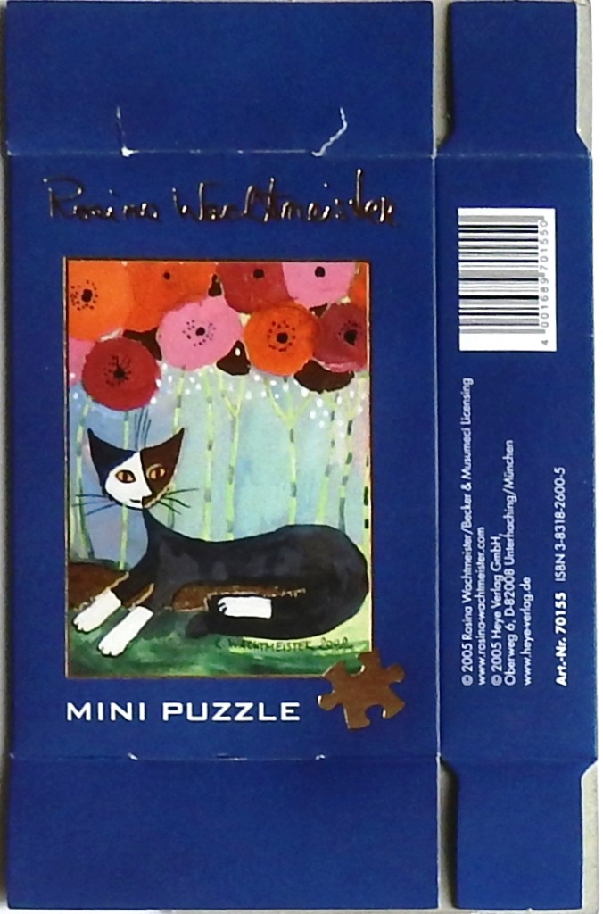 A whimsical illustration of a black and white cat sitting beneath red and pink flowers in a garden.