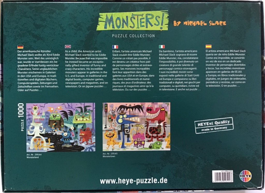 Michael Slack Monsters! artwork featuring colorful cartoon monsters.