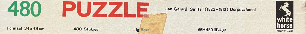 Text header for a product featuring the name Jan Gerard Smits (1823-1910) and the title Dorpstafereel.