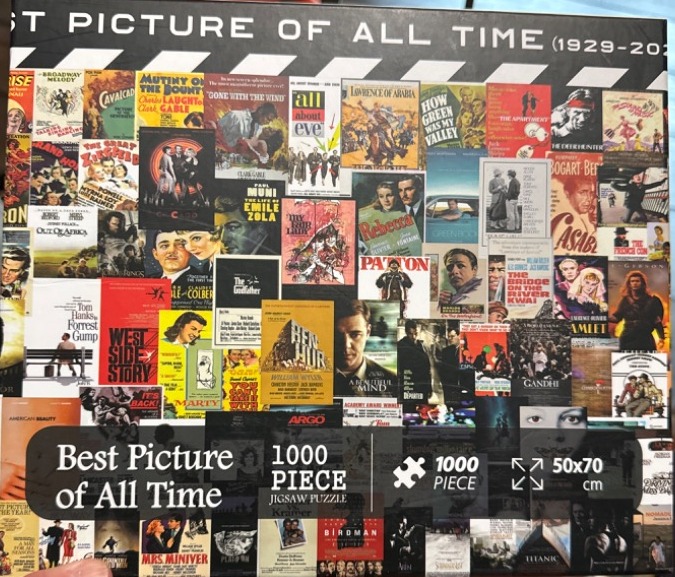 A collage of classic movie posters documenting the history of Best Picture winners in cinema.